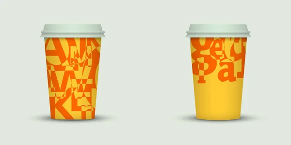 Twee Kopjes Koffie Vector Illustratie — Stockvector