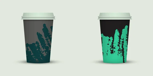 Aquarell Zum Mitnehmen Kaffeetassen Kreatives Design — Stockvektor