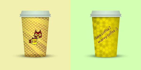 Creatieve Koffie Kopjes Ontwerp Klaarmaaltijden — Stockvector