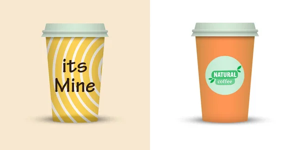 Design Creativo Tazze Caffè Asporto — Vettoriale Stock