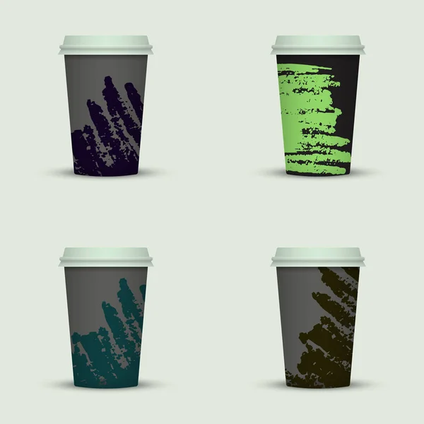 Sada Kreativní Odnést Kávy Design — Stockový vektor
