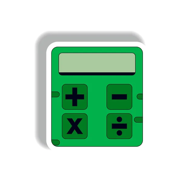 Vector Illustration Paper Sticker Style Calculator — Stock Vector
