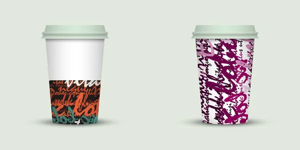 Deux Tasses Café Illustration Vectorielle — Image vectorielle