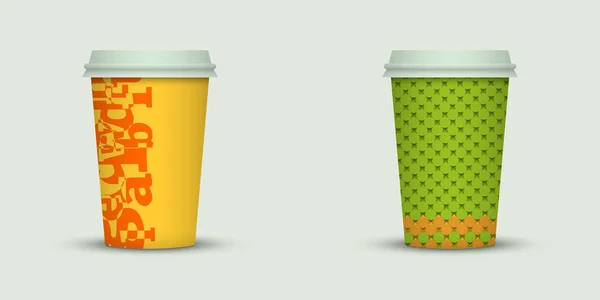 Dois Copos Café Ilustração Vetorial — Vetor de Stock