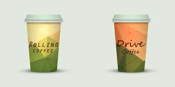 Conception Créative Pour Emporter Tasses Café — Image vectorielle