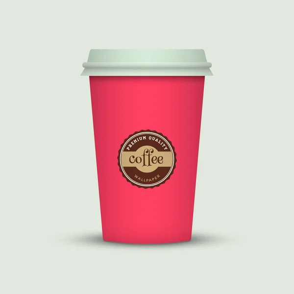 Colorida Taza Café Sobre Fondo Claro — Vector de stock