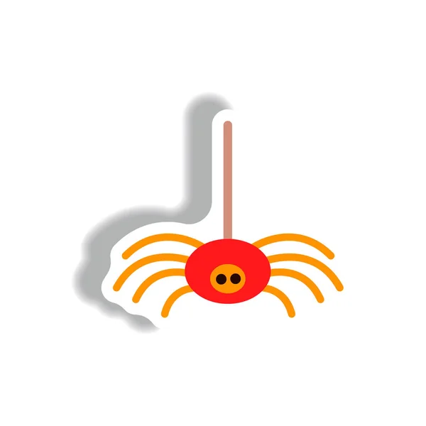 Spinneninsekt Sticker Stil Aus Papier — Stockvektor
