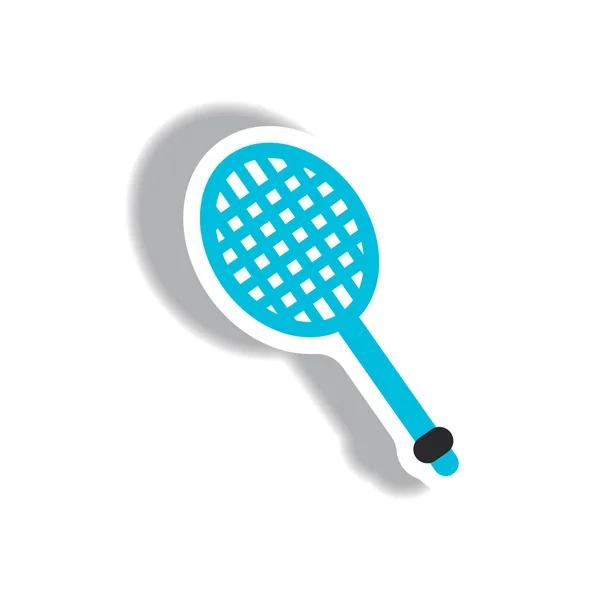 Kağıt Etiket Tarzı Tenis Raketi — Stok Vektör
