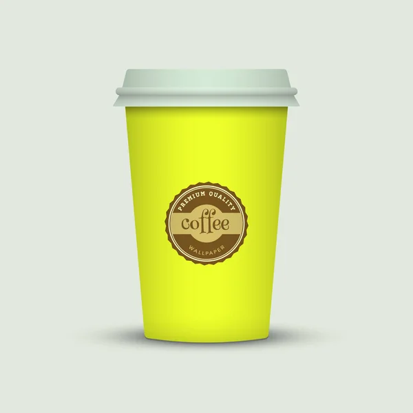 Colorida Taza Café Sobre Fondo Claro — Vector de stock