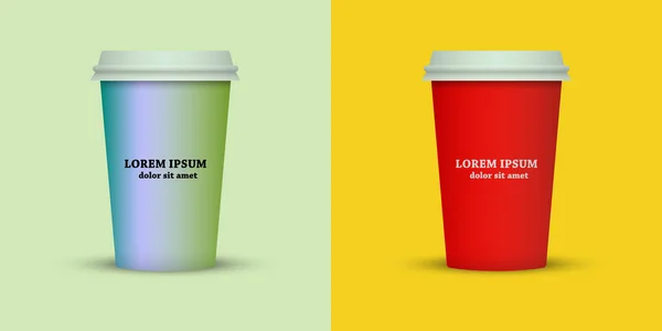 Creative Take Away Coffee Cups Design — Stock Vector