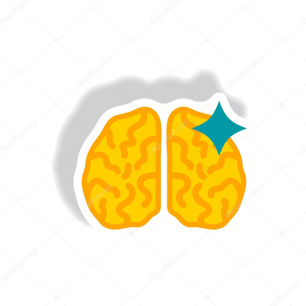brain stroke in paper sticker style