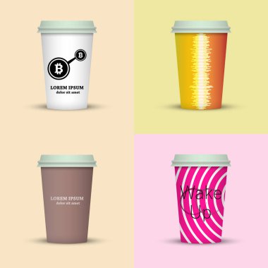 Yaratıcı dizi kahve kupaları tasarım götürün.