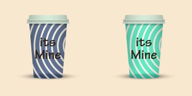 Yaratıcı tasarım için kahve bardakları götürün.