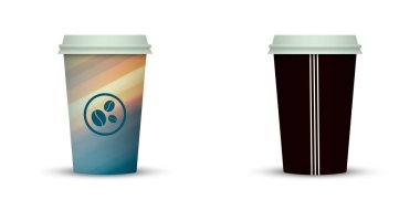 Yaratıcı tasarım için kahve bardakları götürün.