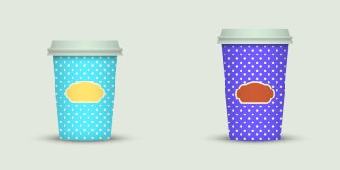 açık renkli yaratıcı kahve kupaları şablonu 