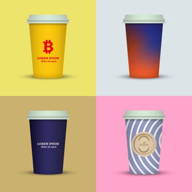 Yaratıcı dizi kahve kupaları tasarım götürün.