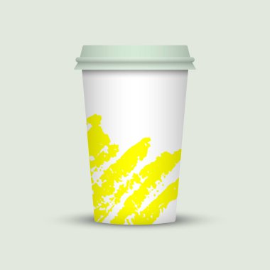 Işık arka plan üzerinde renkli kahve fincanı