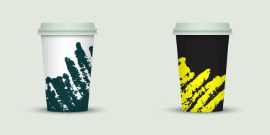 Yaratıcı tasarım için kahve bardakları götürün.