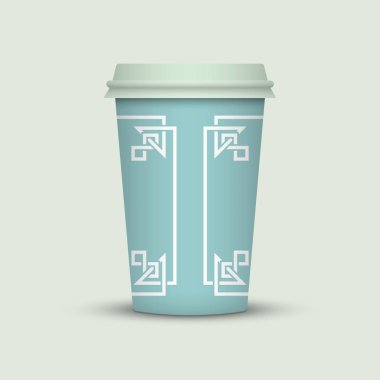 yaratıcı kahve Kupası şablonu açık renkli üzerinde 