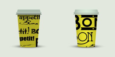 açık renkli yaratıcı kahve kupaları şablonu 