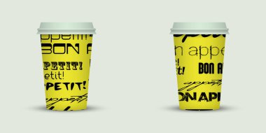 açık renkli yaratıcı kahve kupaları şablonu 