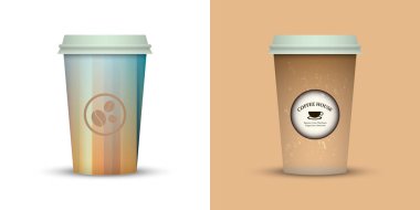 Yaratıcı tasarım için kahve bardakları götürün.