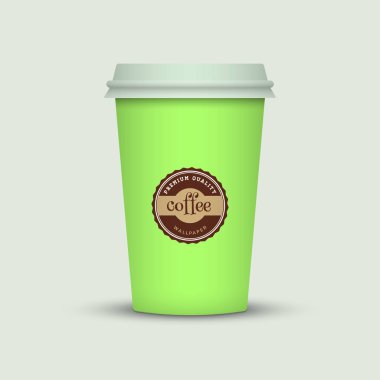 Işık arka plan üzerinde renkli kahve fincanı