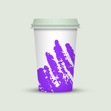 Işık arka plan üzerinde renkli kahve fincanı