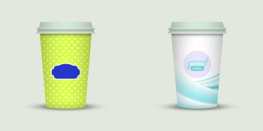 açık renkli yaratıcı kahve kupaları şablonu 