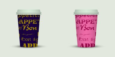 açık renkli yaratıcı kahve kupaları şablonu 