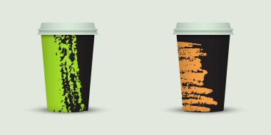 Yaratıcı tasarım için kahve bardakları götürün.