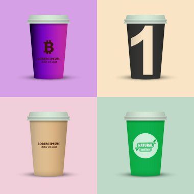 Yaratıcı dizi kahve kupaları tasarım götürün.