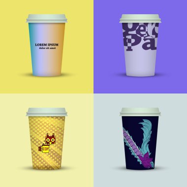 Yaratıcı dizi kahve kupaları tasarım götürün.