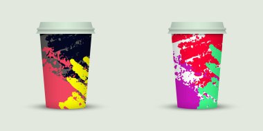 Suluboya götürün kahve fincanı yaratıcı tasarım.