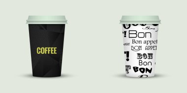 açık renkli yaratıcı kahve kupaları şablonu 