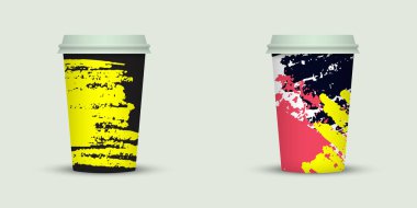 Suluboya götürün kahve fincanı yaratıcı tasarım.