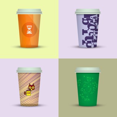 Yaratıcı dizi kahve kupaları tasarım götürün.