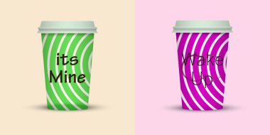 Yaratıcı tasarım için kahve bardakları götürün.