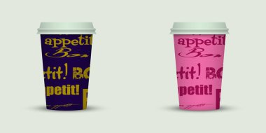 açık renkli yaratıcı kahve kupaları şablonu 