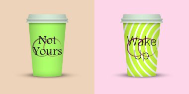 Yaratıcı tasarım için kahve bardakları götürün.