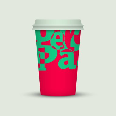 Işık arka plan üzerinde renkli kahve fincanı