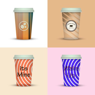 Yaratıcı dizi kahve kupaları tasarım götürün.