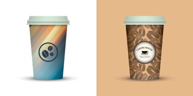 Yaratıcı tasarım için kahve bardakları götürün.