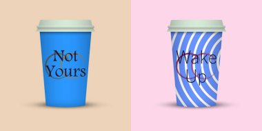 Yaratıcı tasarım için kahve bardakları götürün.