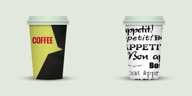 açık renkli yaratıcı kahve kupaları şablonu 