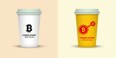 renk arka plan üzerinde iki kahve fincanı