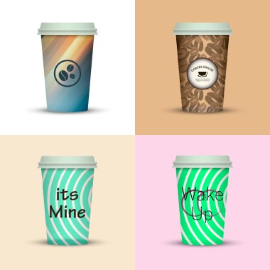 Yaratıcı dizi kahve kupaları tasarım götürün.