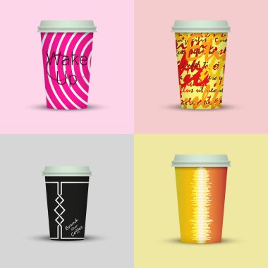 Yaratıcı dizi kahve kupaları tasarım götürün.