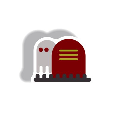 Kağıt etiket tarzı Cadılar Bayramı mezar anıtı