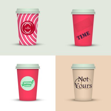 Yaratıcı dizi kahve kupaları tasarım götürün.